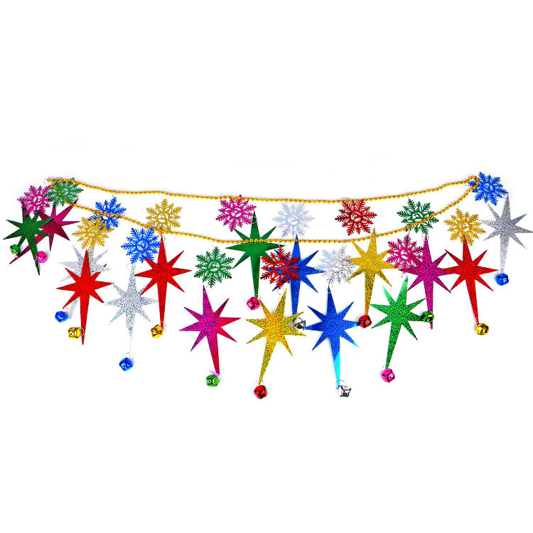 

2M Colorful Garland With Bell Ormament Bar Christmas Tree Decoration for Outdoor Party Supplies Wedding Festival Birthday Decor