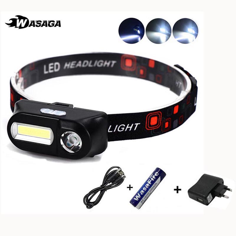 

Mini COB LED Headlamp Night Running Camping Headlight USB Rechargeable 18650 Battery Frontal Head Torch Lamp