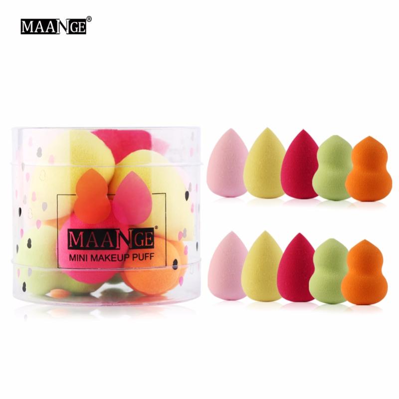 

MAANGE 10Pcs/Box Mini Cute Powder Foundation Makeup Cosmetic Concealer Highlight Sponge Puff Bigger in Water Face Beauty Tools