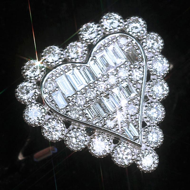 

Modyle Heart Rings for Women Silver Color Wedding Engagement Bridal Jewelry Cubic Zircon Stone Elegant Ring Accessories