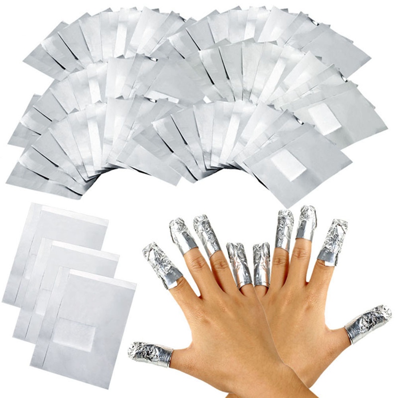 

100Pcs/Lot Aluminium Foil Nail Art Soak Off Acrylic Gel Polish Nail Removal Wraps Remover Makeup Tool Care, 50pcs
