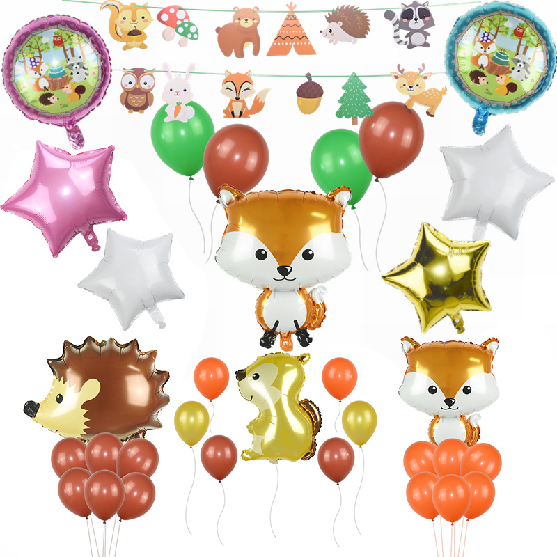 

Cute Animals Balloons Raccoon Hedgehog Foil Balloon for Forest Jungle Theme Party Birthday Decoration Kid Favor Supplies