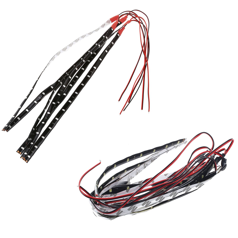 

12 Pcs Waterproof DC12V Motor LED Strip Underbody Light for Car Motorcycle Red & Cool White, As pic