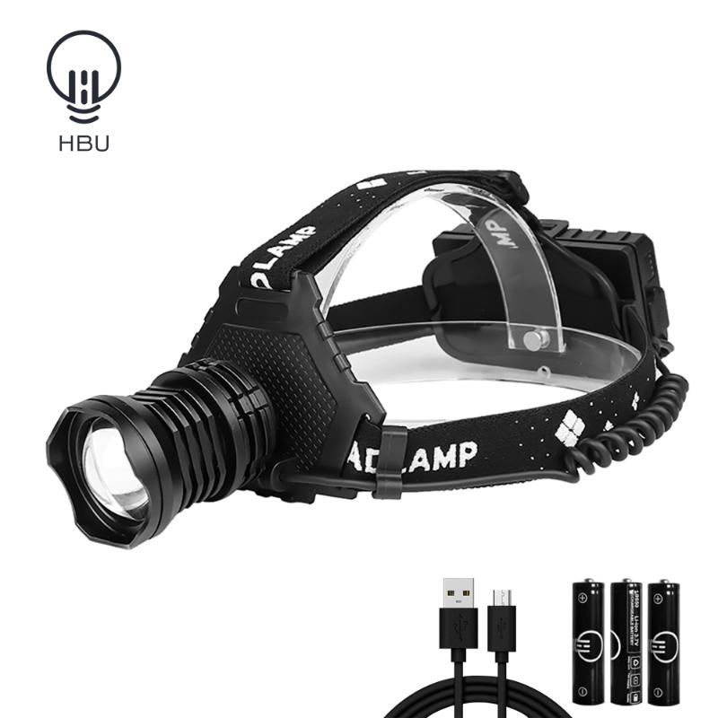 

New xhp70 headlight USB charging supports output of outdoor lighting, strong light zoom fishing headlight