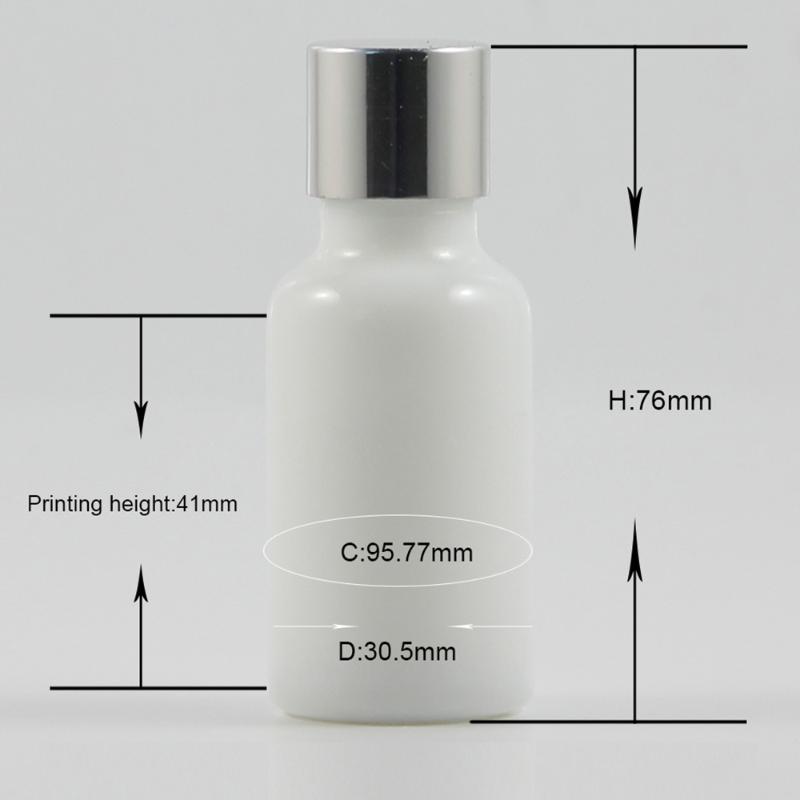 

20ml Glass White Jade Round Cosmetic Container with Screw Lid