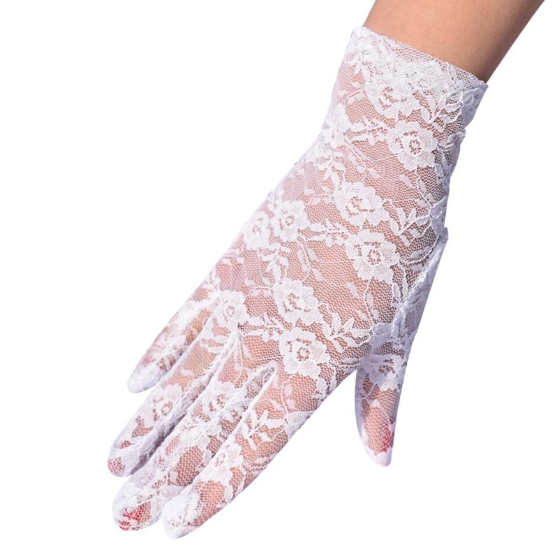 

New Party Sexy Dressy Gloves Women Lady Lace Mittens Accessories Sunscreen Summer Full Finger Girls Lace Fashion Gloves Z0331