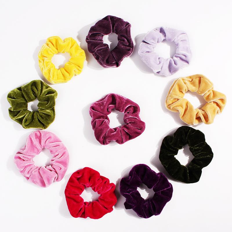 

Elastic Hair Bands Velvet Hair Tie Ring Candy Color Ponytail Holder Accessories Scrunchie Hairbands Headdress Headwear