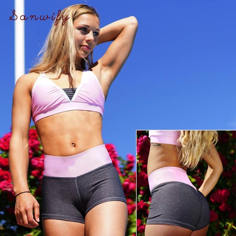 

New Sport Shorts For Women High Waist Yoga Shorts Printed Quick Dry Short Sexy Gym Women Fitness Clothing, Black