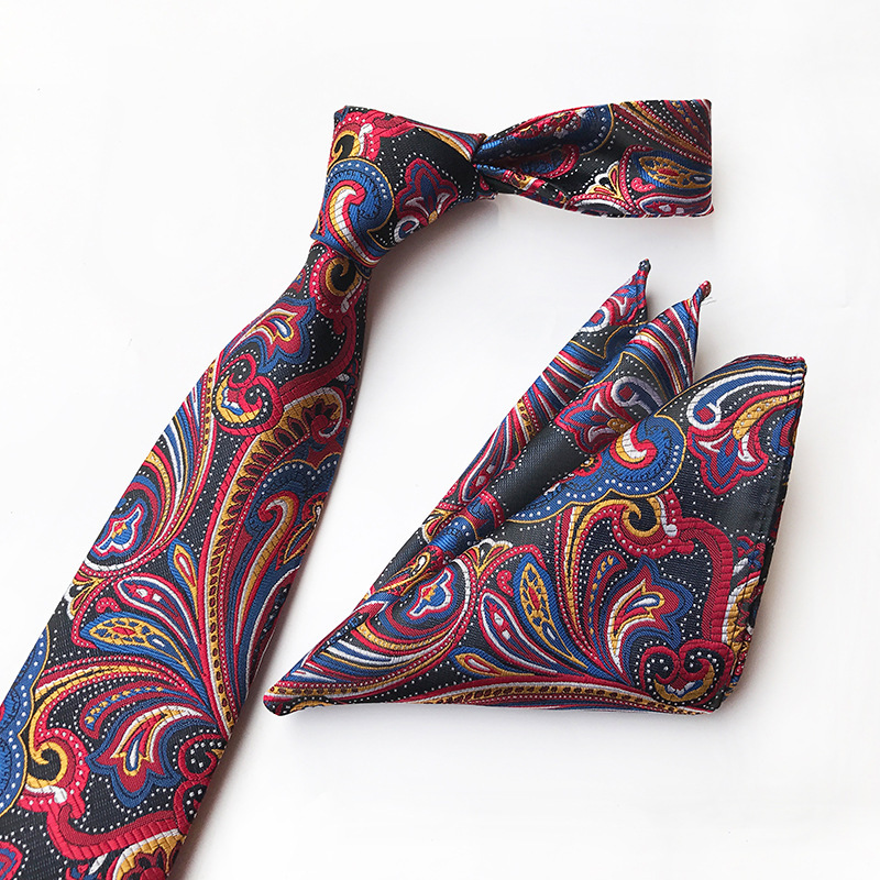 

Necktie Set Paisley Trendy Elegant Men's Unisex Accessories Gifts Wedding Business Banquet Suit Shirt Tie Pocket Towel Two-piece