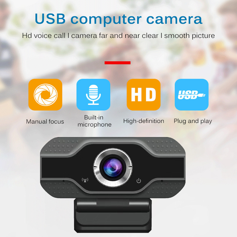 

USB 2.0 Computer Webcam Conference Video Online Class Live Teaching Camera Full HD Webcam With Microphone For Computer / Laptop