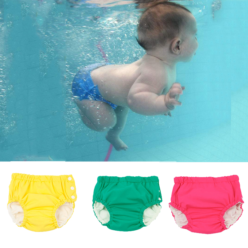 

Baby Swim Nappy Reusable diape Diaper Cover Swimwear ecological diapers Swimming Trunks Pool Pants Toddler briefs for children, White