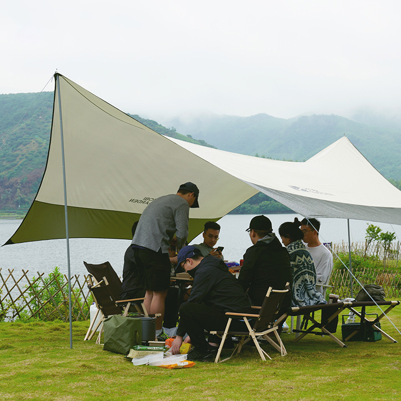 

Camping Awning Outdoor Shade Canopy Green Waterproof Polyester Windproof Fishing Barbecue Picnic Tent 5-8 person