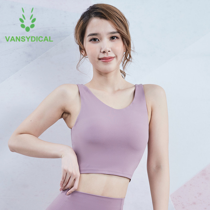 

Vansydical Sports Underwear Women Vest-type Workout Yoga Bra Running Shockproof Gym Bra Sexy Push Up Fitness Training Tops, Fbf20522