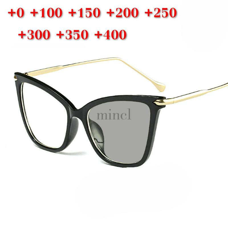 

2020 New Design Photochromic Reading Glasses Women Titanium Alloy Presbyopia Eyeglasses Sunglasses Discoloration with DioptersNX