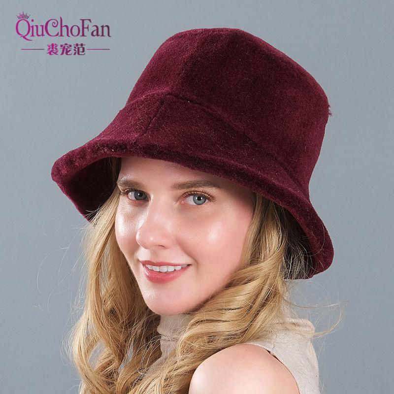 

Autumn Winter Women Wool Fur Leopard Bucket Hat Ladies Thick Warm Outdoor Travel Fisherman Hat Velvet Panama Girls Bob, Color7