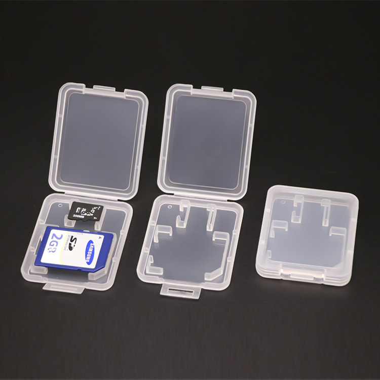 

SD TF memory card storage box Double slots white thicken containers transparent plastic Protective Case Easy To Carry Container holder good qualities & fast delivery