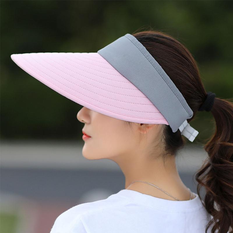 

Visors Polyester Easy To Carry Camping Casual Sunscreen Portable Beach Summer Women Sun Hat Lightweight Outdoor Foldable, White