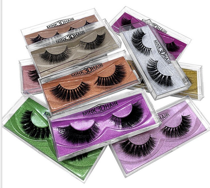 

Manufacturer's new pure hand color card 3D mink false eyelashes cross-border three-dimensional multi-layer eyelash box wholesale
