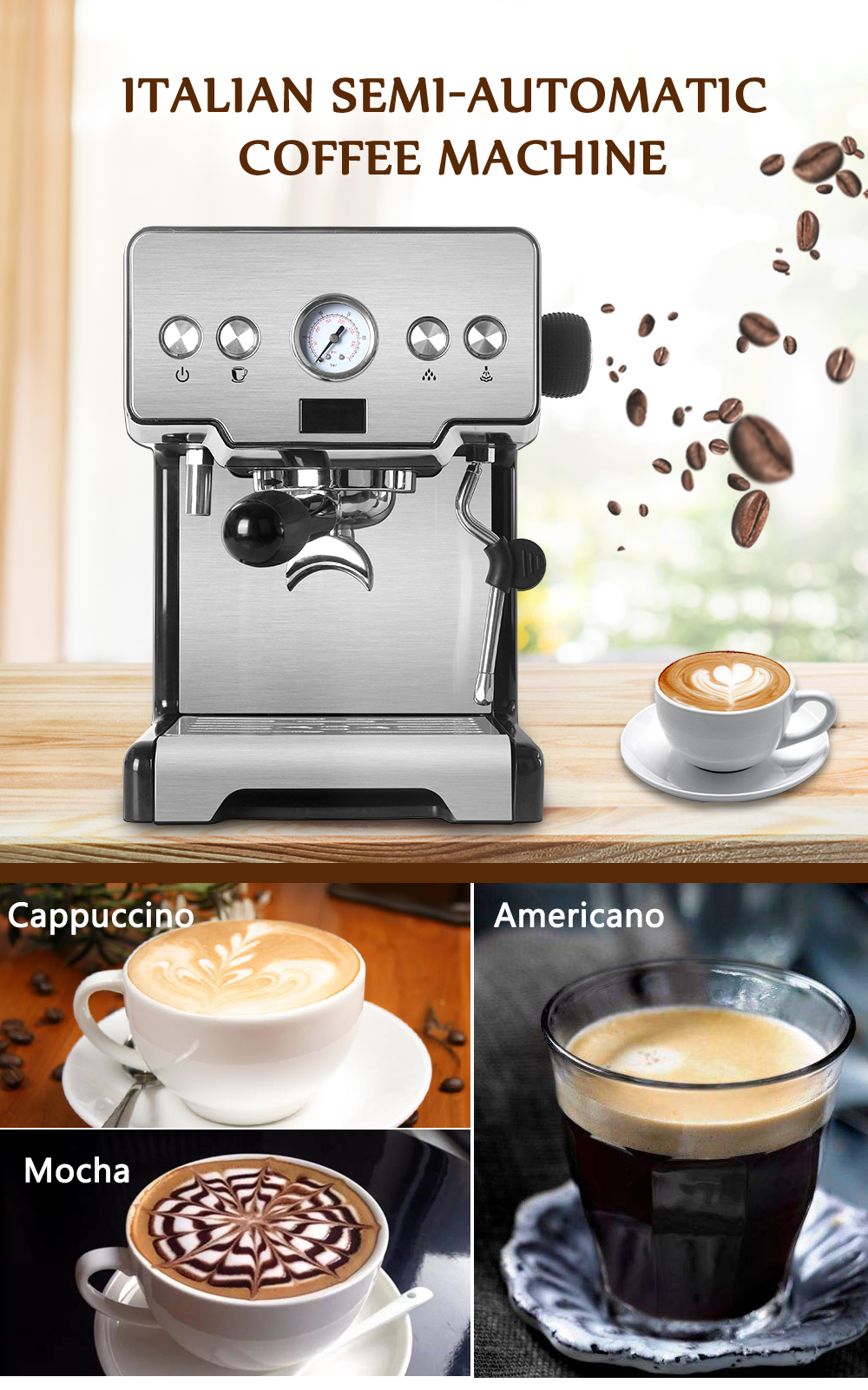 Compra Itop 15 Bar Italiano Cafetera Semiautomática Cappuccino Milk Bubble  Maker Americano Espresso Máquina De Café Para El Hogar Barato | Entrega  Rápida Y Calidad | Es.Dhgate
