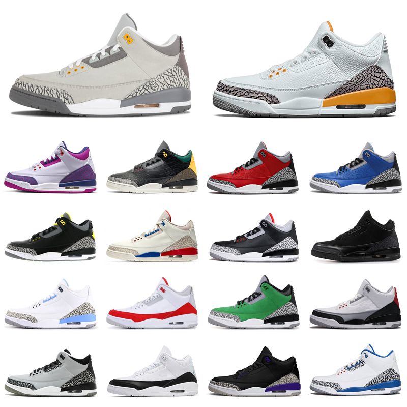 

Varsity Royal 3 3s Jumpman Men Basketball Shoes Cool Grey Laser Orange Pit Crew Cement Red Black Cat Mens Trainers Fashion Sports Sneakers