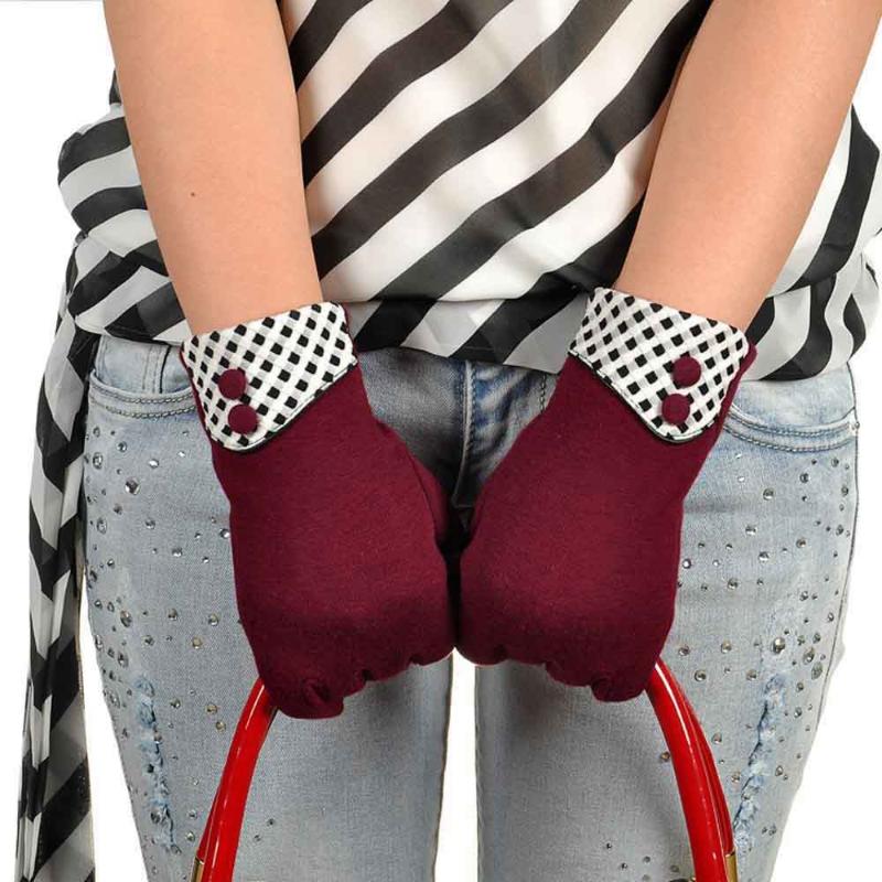 

Long Gloves Women Autumn Winter 2020 Vintage Fashion Dot Printed Driving Gloves Warm Wrist Women Mittens Handschoenen