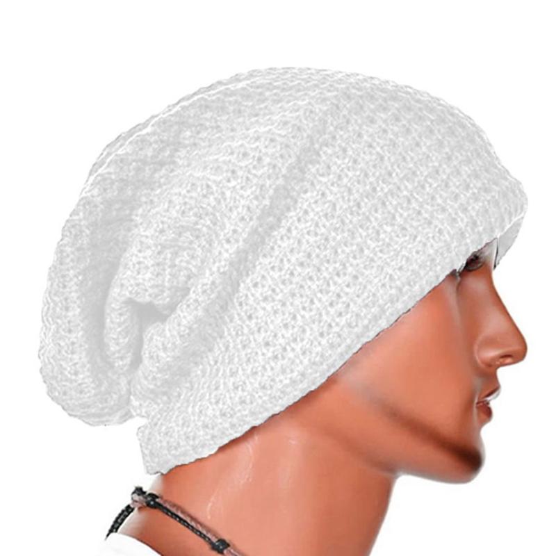 

Unisex Men Women Wind Knitted Woolly Winter Slouch Beanie Skateboard Hat Cap, Black