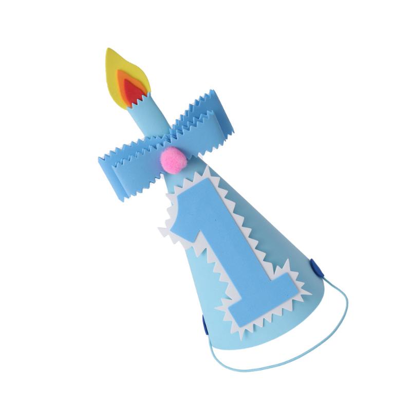 

Kid Birthday Party Hats Girls Boys Kawaii Princess Prince Crown Caps Birthday Caps Photo Props Party Decoration (Blue Number 1