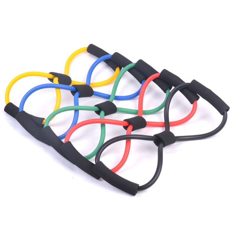 

10pcs/lot) wholesale Resistance 8 word Muscle Chest Developers Rope Workout 8 type Yoga Tube chest expander Fitness Exerciser