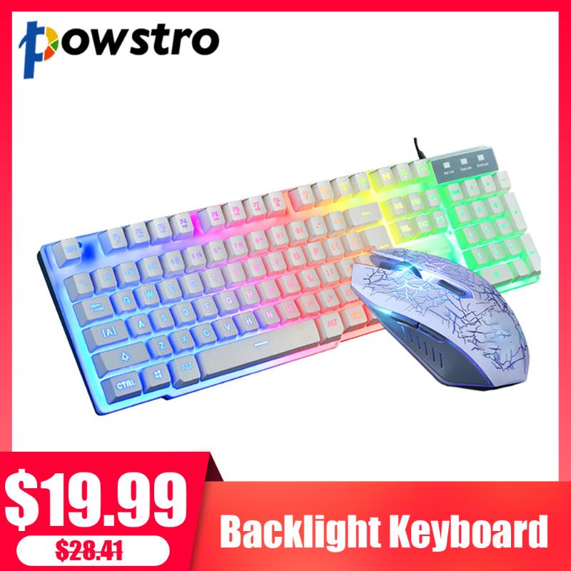 

Wired Gaming Mechanical Keyboard Backlight Gamer Keyboard Mouse Set for PC Laptop Wire Kit Colorful Backlight