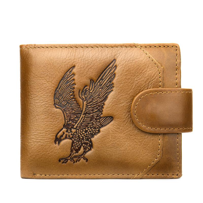 

Eagle Embossing Men Wallet Genuine Leather Wallet for Men Strong, Black