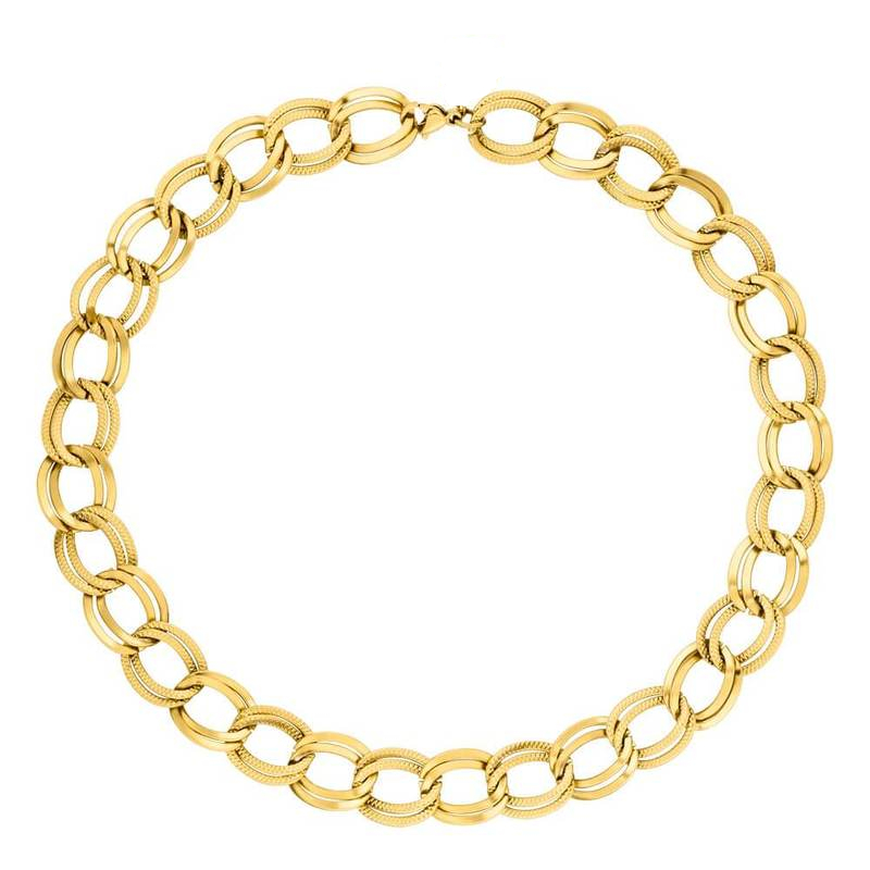 

Mavis Hare 40cm Stainless Steel AKELA Choker Necklace thick Chain luxury Oval Plain Sparkling O style Necklace for Beach girl