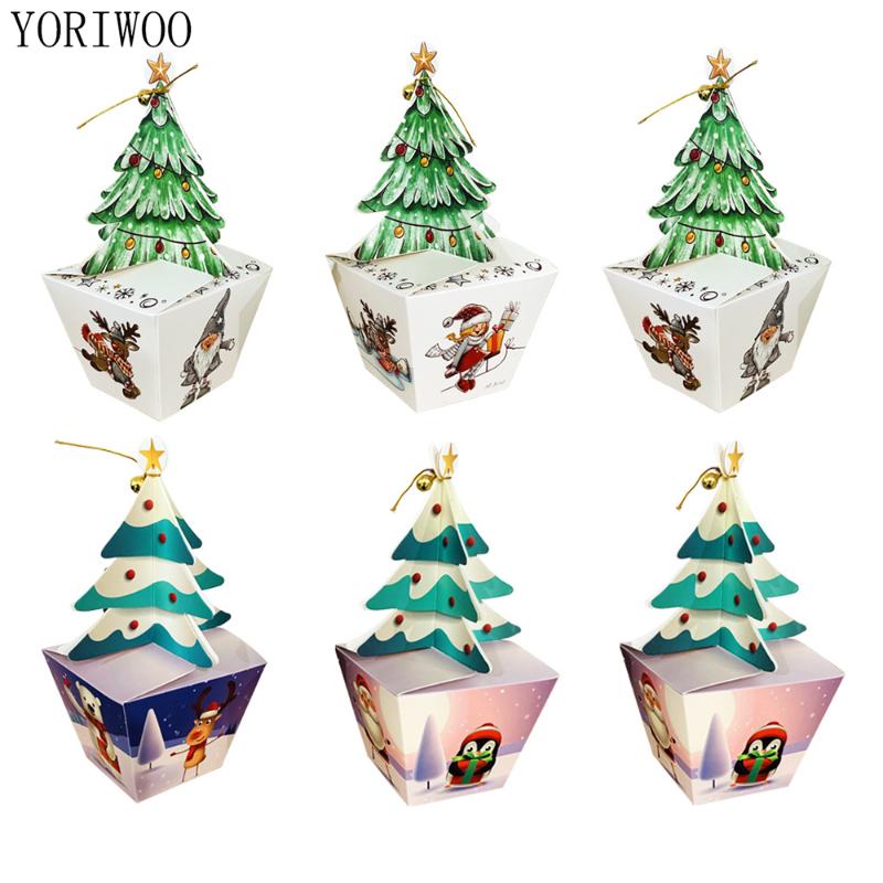 

YORIWOO 2pcs Santa Claus Christmas Gift Bag Paper Xmas Tree Candy Bag Wedding Merry Christmas Decorations For Home 2020 New Year