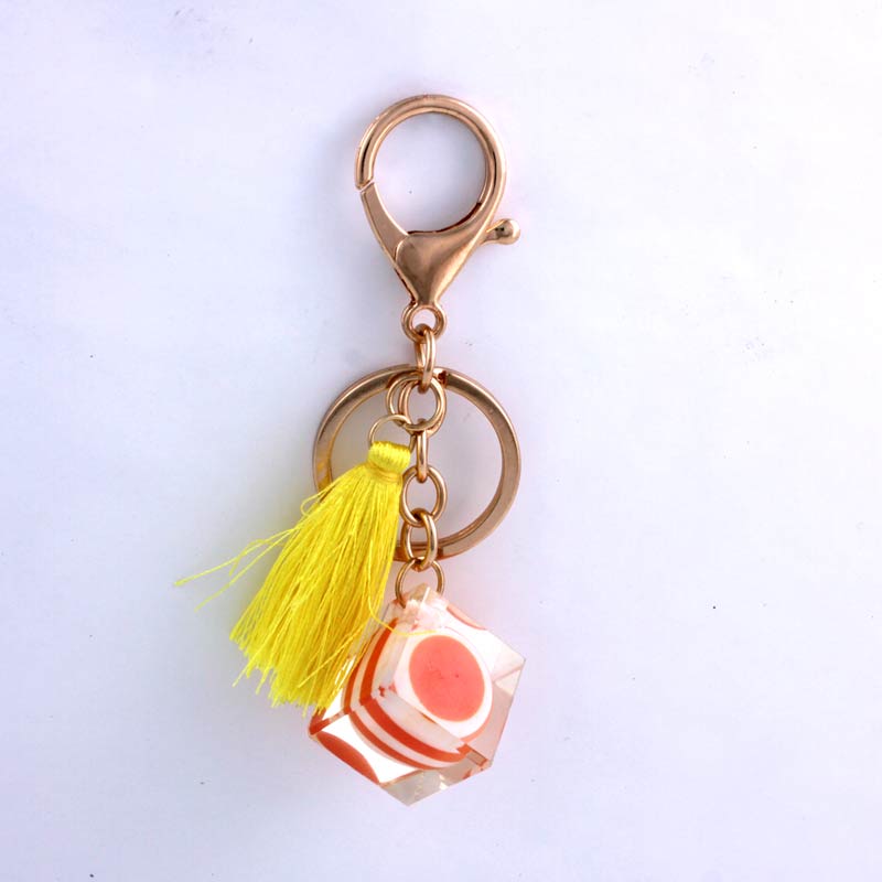 

vestone New fresh and lovely Wavy colored small ball Keychain Jewelry Solidified Resin Handbag Pendant Accessories Jewelry Gift