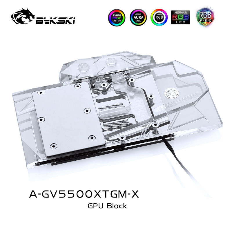 

Bykski GPU Watercooler For AMD Gigabyte RX5500XT GAMING OC 8G.Full Cover Water Cooling Block,Support M/B Control, A-GV5500XTGM-X