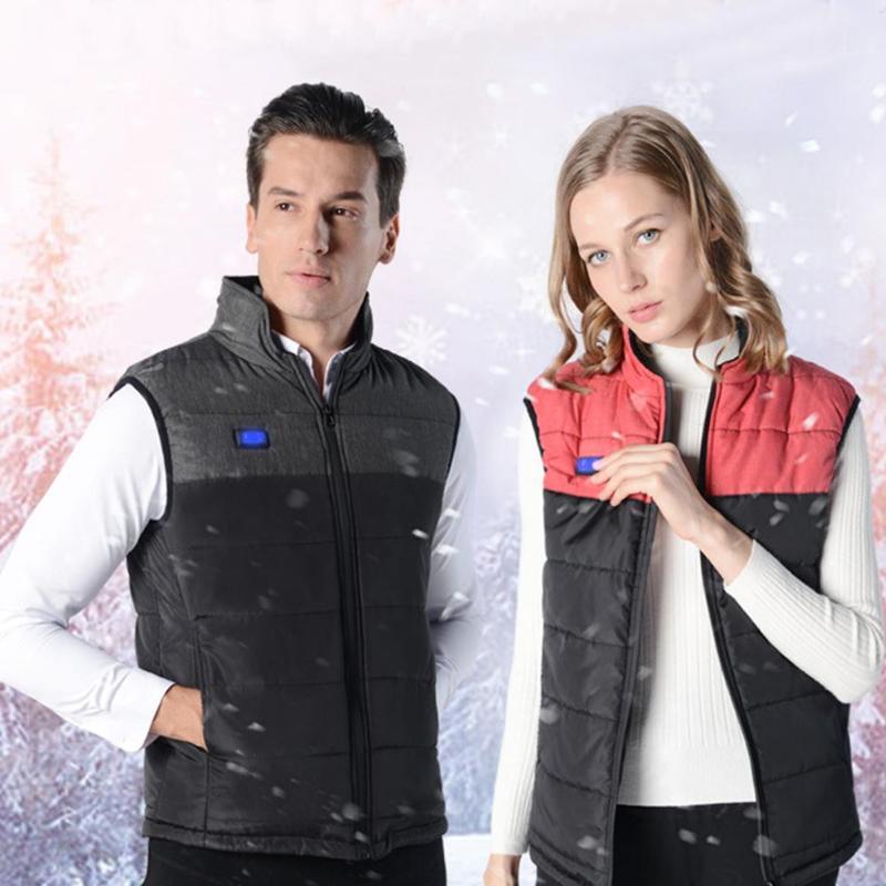 

Heating Vest Cotton Coat for Winter Outdoor Ski Mountaineering Camping Smart Charging Heating Vest Usb Graphene Carbon Fiber, Black