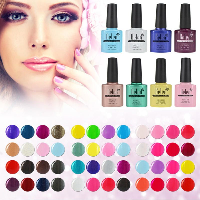 

Belen 4Pcs/Kit UV Gel Nail Polish Vernis Semi Permanent 7.3ML Varnish Design Manicure Art Hybrid Soak Off Varnish Lacquer Set