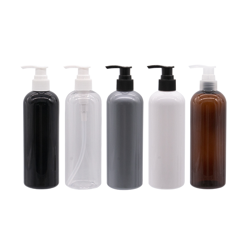 

Empty Plastic Lotion Pump Bottles Black Gray Cosmetic Container With Liquid Soap Dispenser Shampoo Refillable Bottles 300ML