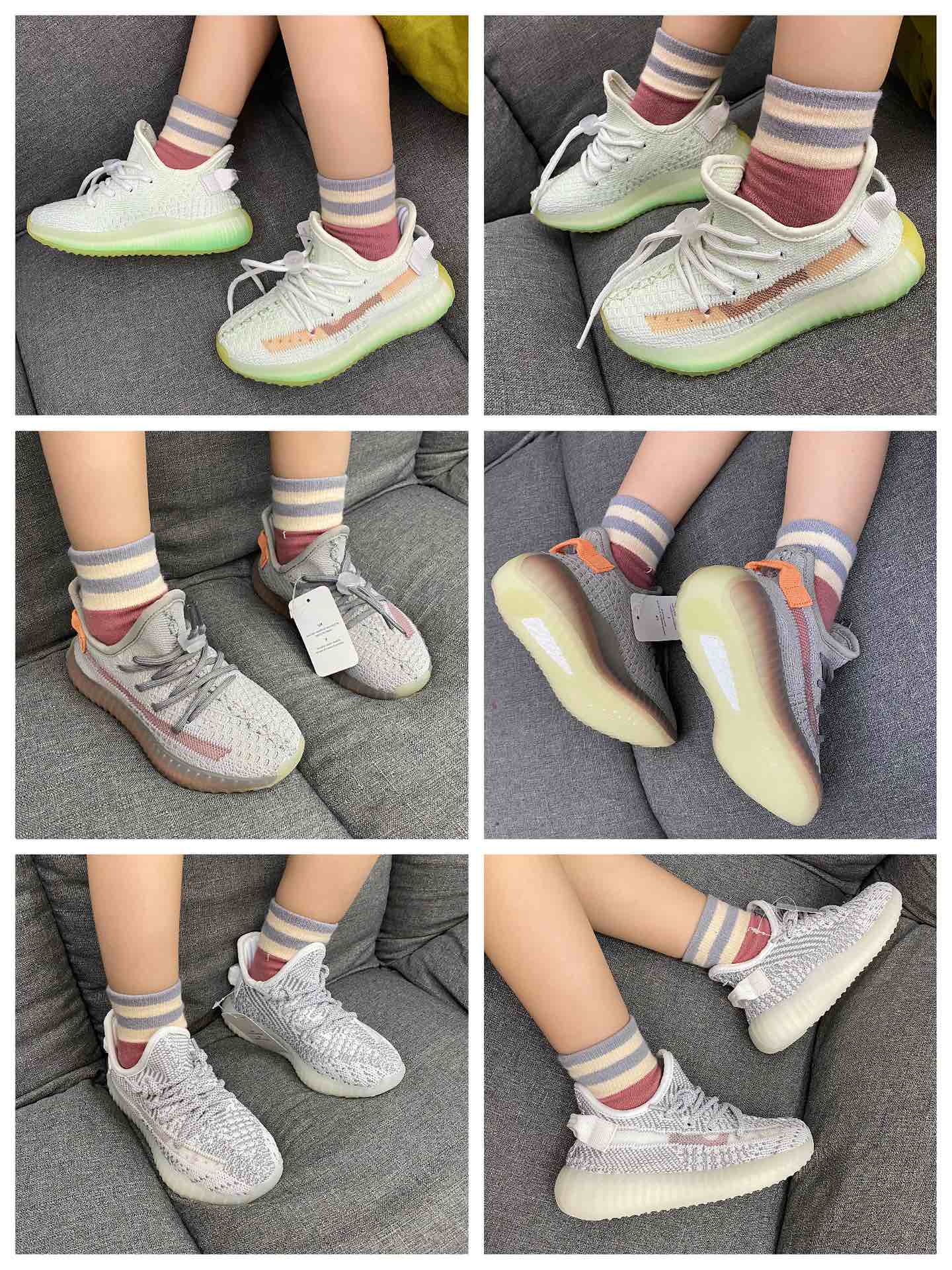 

Childrens Kanye 3M Static Baby Sneakers Boy Running Shoes Israfil Cinder Desert Sage Earth Tail Light Zebra Kids Girls Trainers Designer Sneaker, A1