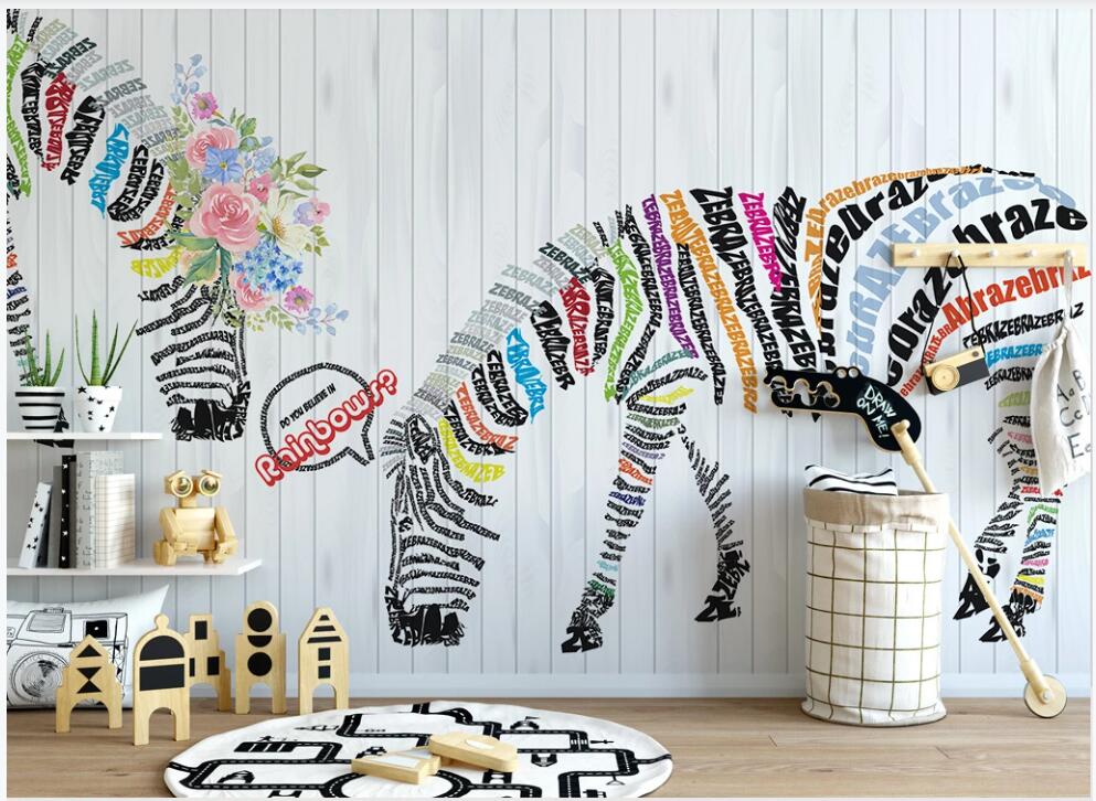 

3d wallpaper custom photo mural European abstract English zebra flower background home decor 3d wall murals wallpaper for living room, Non-woven wallpaper