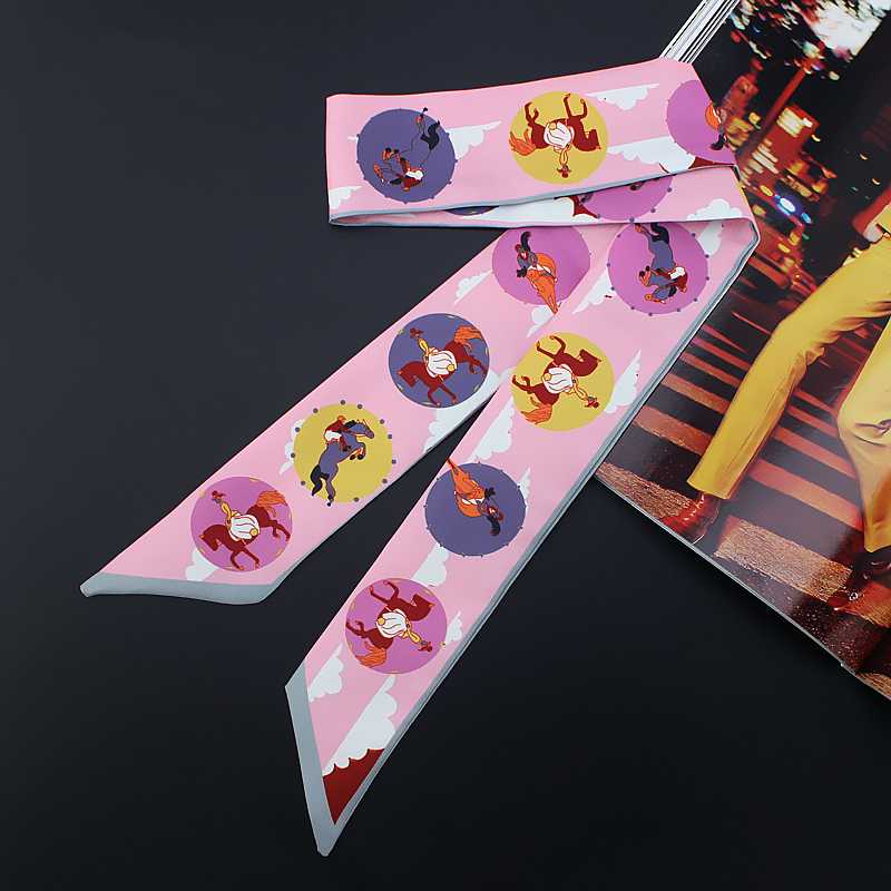 

Long Silk Skinny Scarf for Lady Neck Hair Band Scarves Print Women Bag Handle Scarfs Wraps Ribbon Headband 2020 Fashion