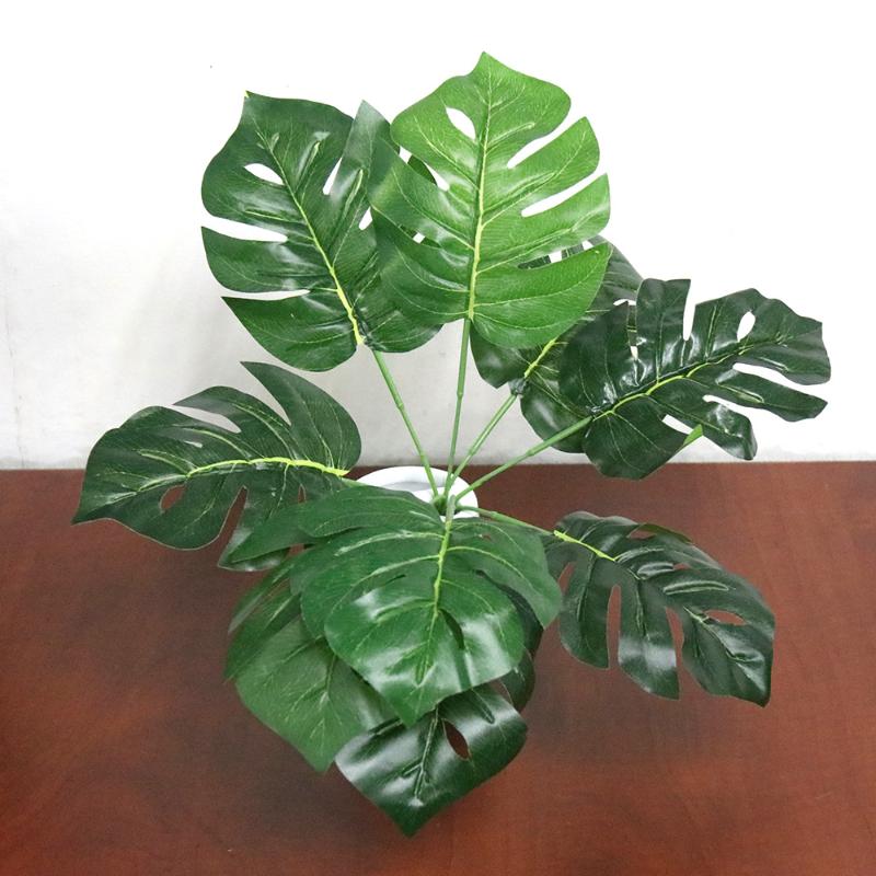

Artificial Tropical Monstera Kwai Palm Tree Leaves Home Garden Decoration Fake Plants Photography Background Plante Artificielle, Green
