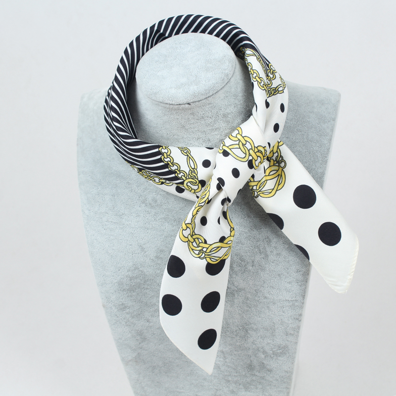 

new arrival 100% Silk Square Women dot painting pattern Twill Scarf Fashion small Scarve Woman Scarfs Shawl High Quality FF011