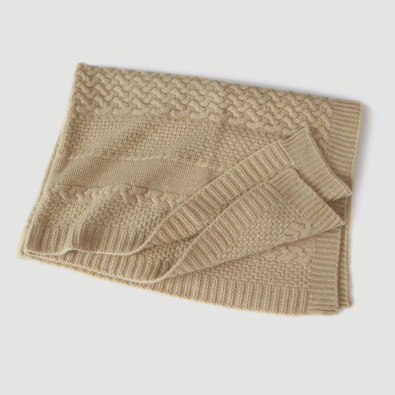 

Scarves Knitted Cashmere Blanket Carpet For Boy Girl Kids Baby Sleep Coveing Winter Large Warm Thick Bed Sheet Factory 75-110 Cm