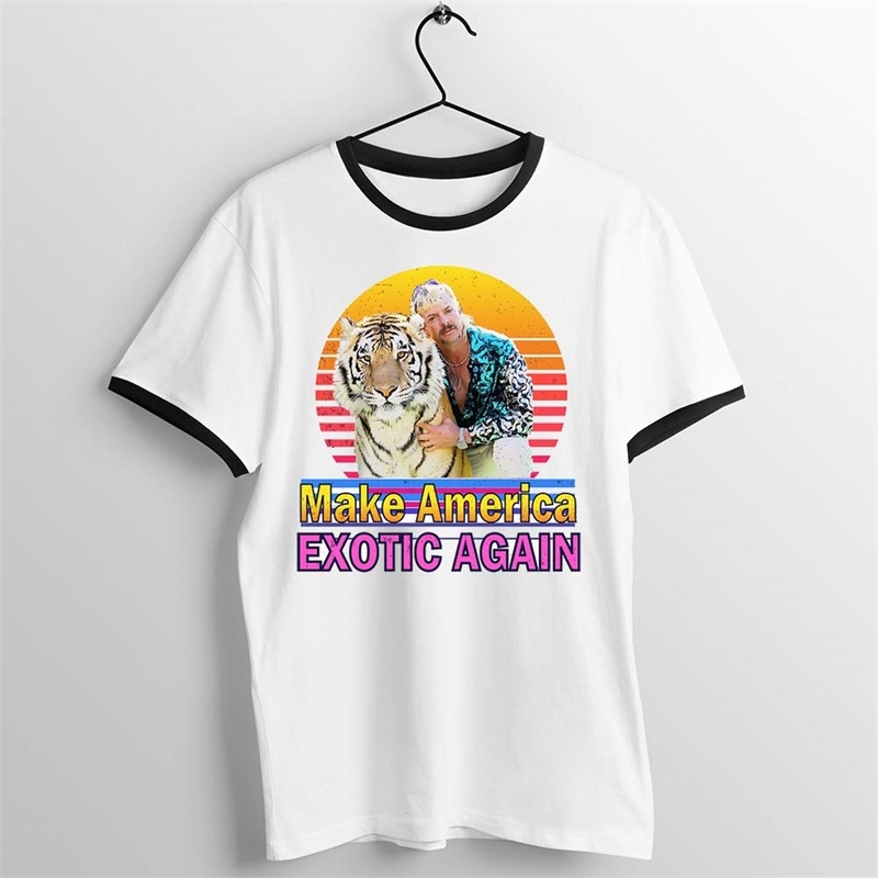 

Black Trim Unisex T Shirt Tiger King Joe Exotic Artwork Printed Tee, 6o009c