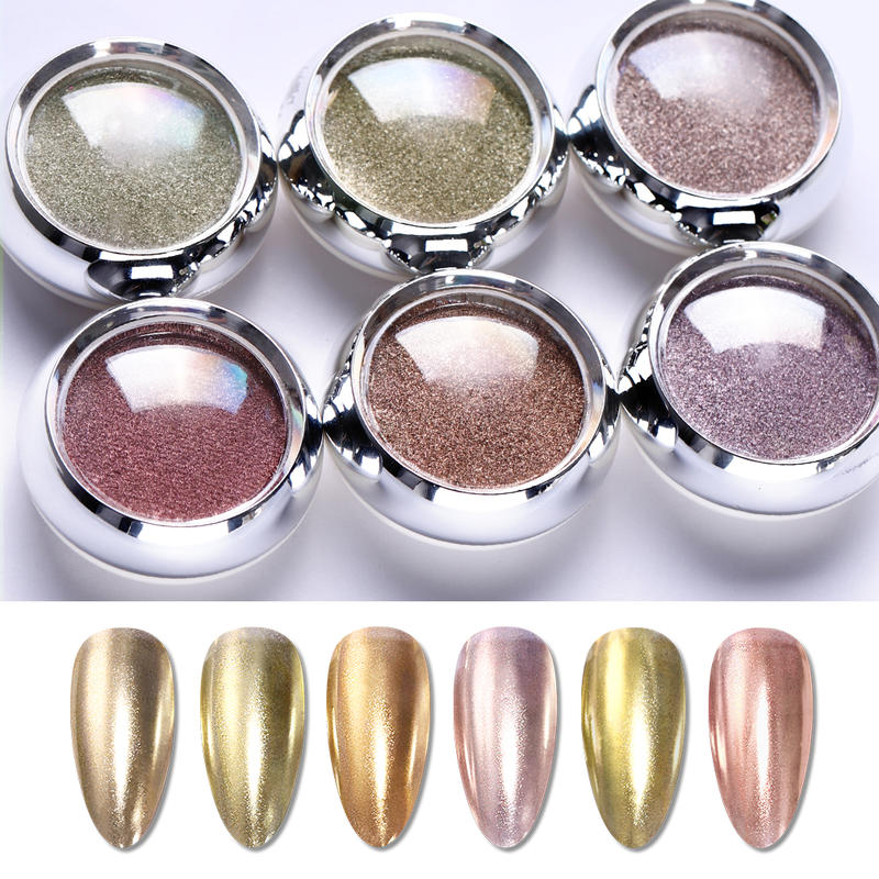 

1 Box Mirror Nail Glitter Powder Solid Rose Gold Dip Powder Nail Art Chrome Pigment DIY Dust Decorations For Nails Makeup Gel