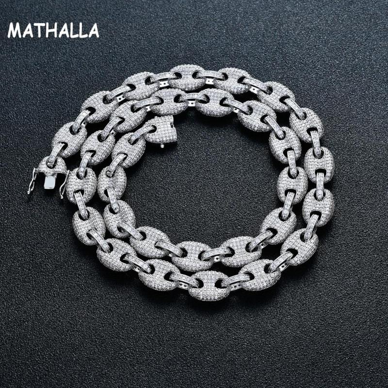 

Hip-hop Gold Necklaces Man Pig Nose Chain Coffee Bean Necklace Button Necklace 12mm Hip Hop Jewelry