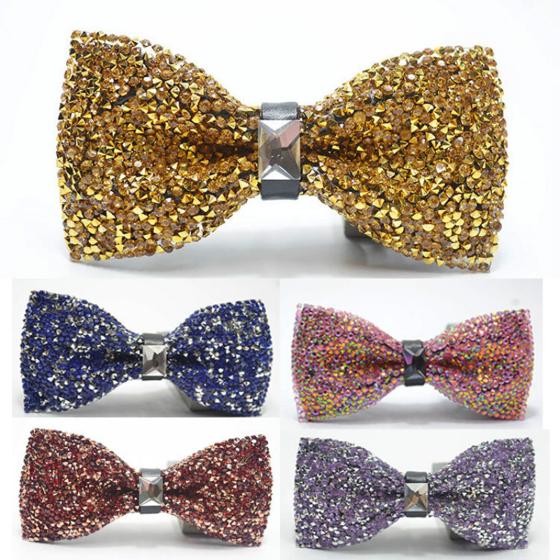 

Bow Tie High-grade Polyester Crystal Korean Classic Accessories Gifts Banquet Wedding Color Fashion Men's Unisex Bowtie 2020