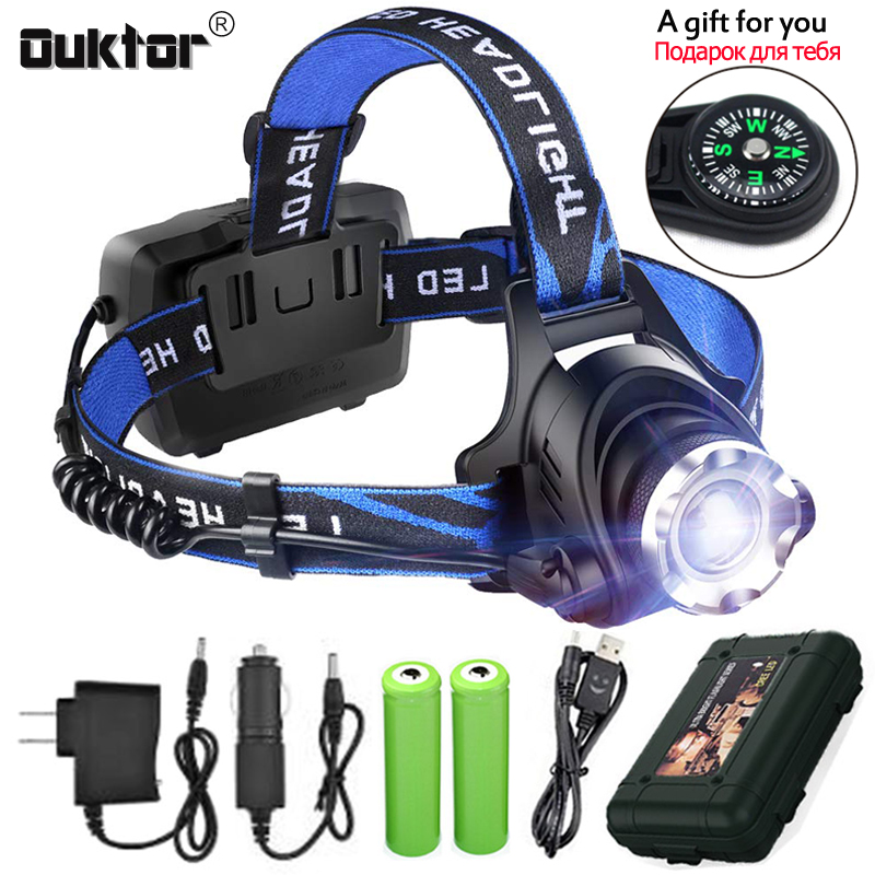 

20000LM Led Headlamp L2/T6 Headlamp Head Light Waterproof Zoomable Torch Bicycle Light USB Rechargeable for Camping Fishing