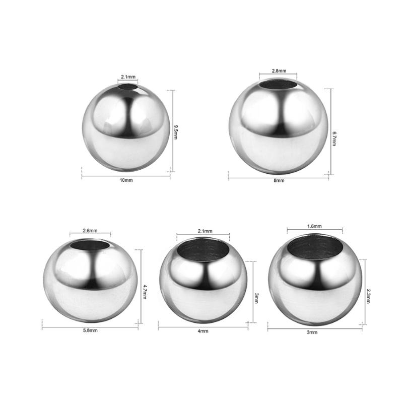 

3mm 4mm 6mm 8mm 10mm Stainless Steel beads DIY jewelry making spacer beads Accessories Bracelet handmade jewelry findings