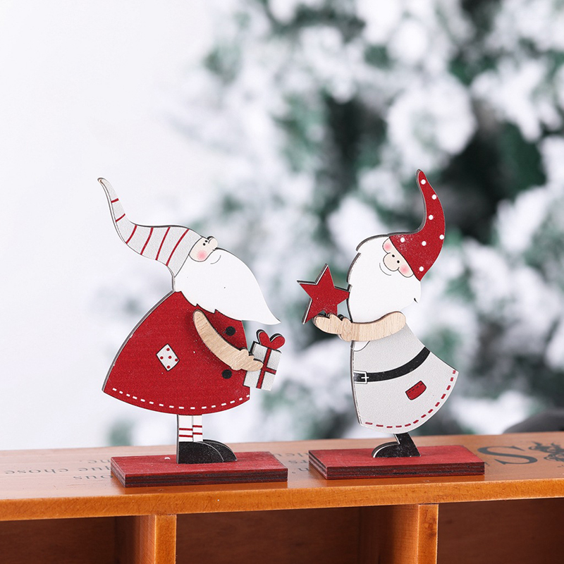 

Merry Christmas Decoration  Christmas Wood Ornament Home Decoration New Year Xmas Party Table Decor Santa Claus Wood Craft